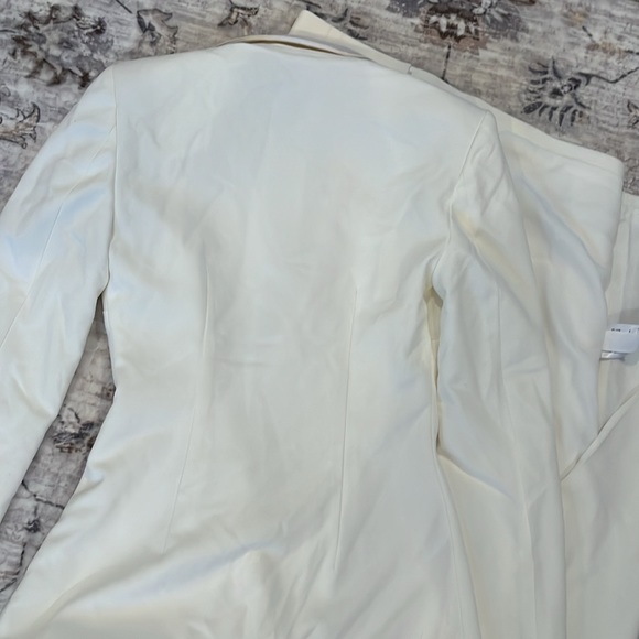 BCBGMaxazria Sz 0 Luciano Gardenia Maxi Low Cut Tuxedo Dress High Thigh Slit NWT - Picture 6 of 6